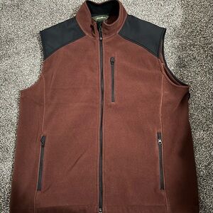 Eddie Bauer - Men's Brown Fleece Vest - Size Medium